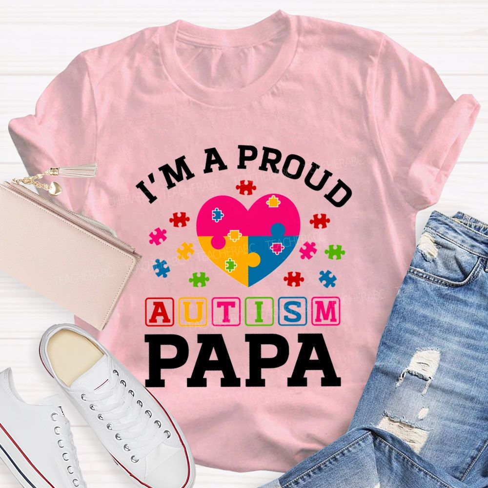 I'm A Proud Autism Para Colorful Heart Teacher T-Shirt