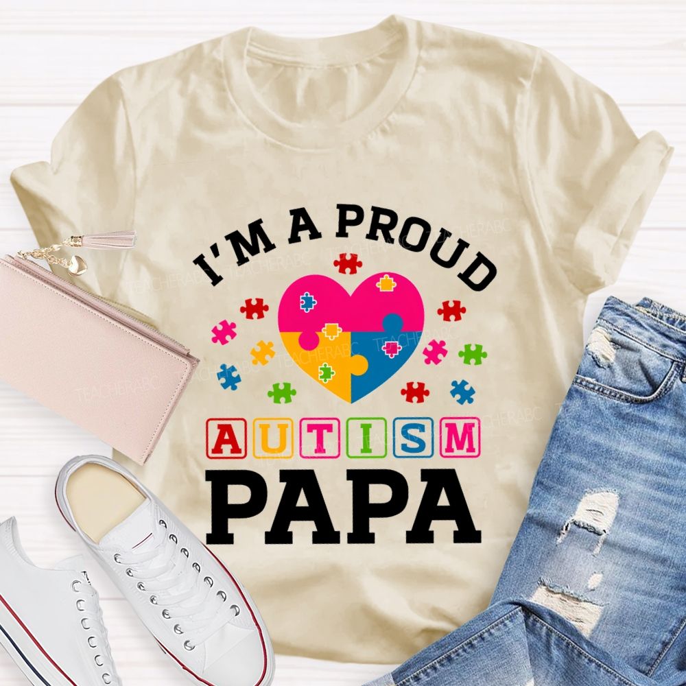 I'm A Proud Autism Para Colorful Heart Teacher T-Shirt