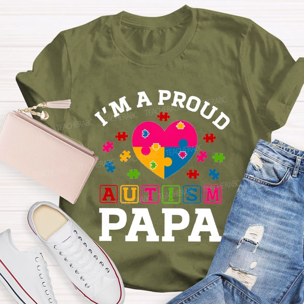 I'm A Proud Autism Para Colorful Heart Teacher T-Shirt