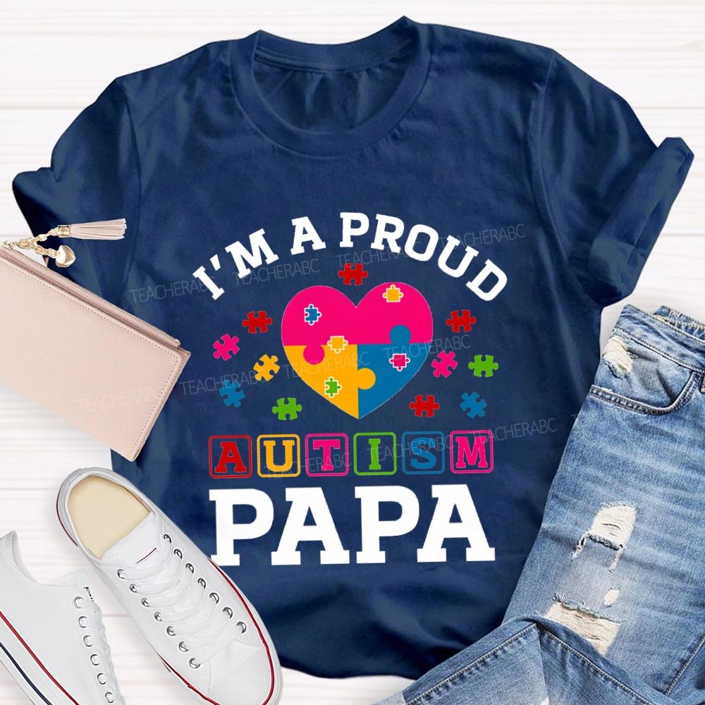 I'm A Proud Autism Para Colorful Heart Teacher T-Shirt