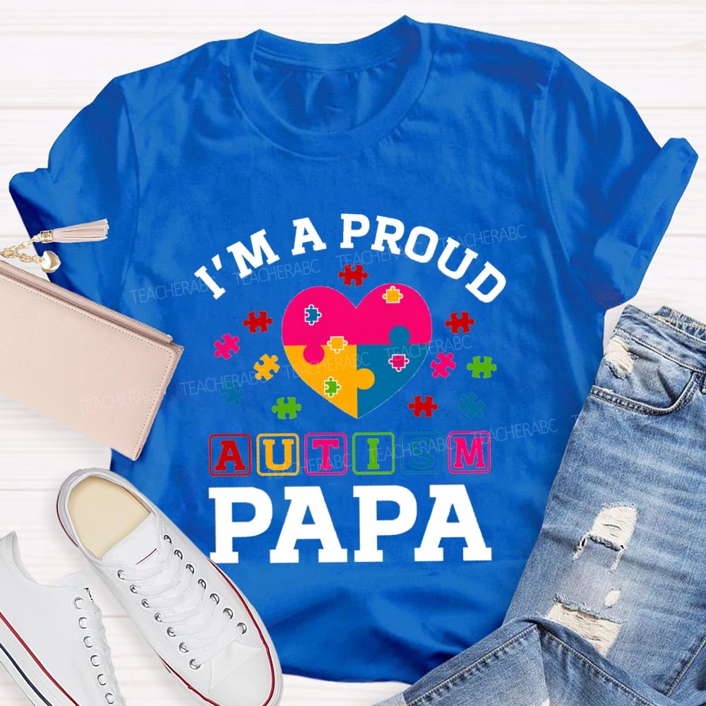 I'm A Proud Autism Para Colorful Heart Teacher T-Shirt