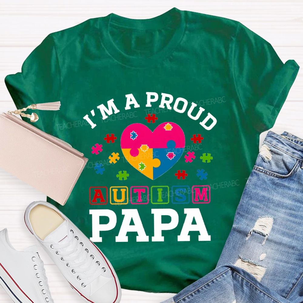 I'm A Proud Autism Para Colorful Heart Teacher T-Shirt