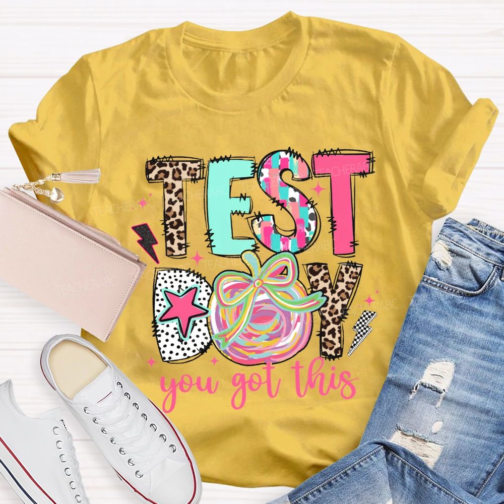 Test Day You Got This Colorful Apples Teacher T-shirt