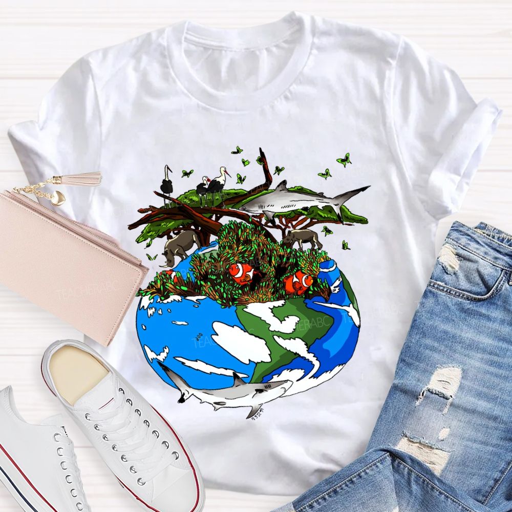 Protect The Ecological Environment Earth Day Teacher T-shirt