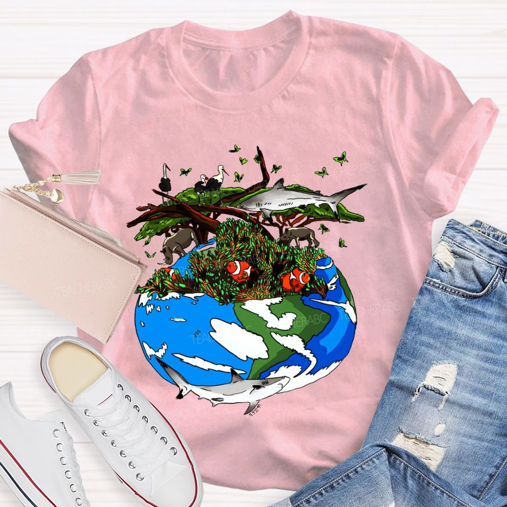 Protect The Ecological Environment Earth Day Teacher T-shirt