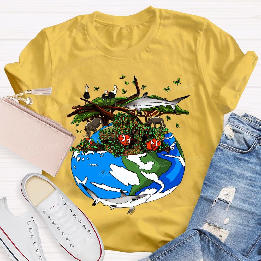 Protect The Ecological Environment Earth Day Teacher T-shirt