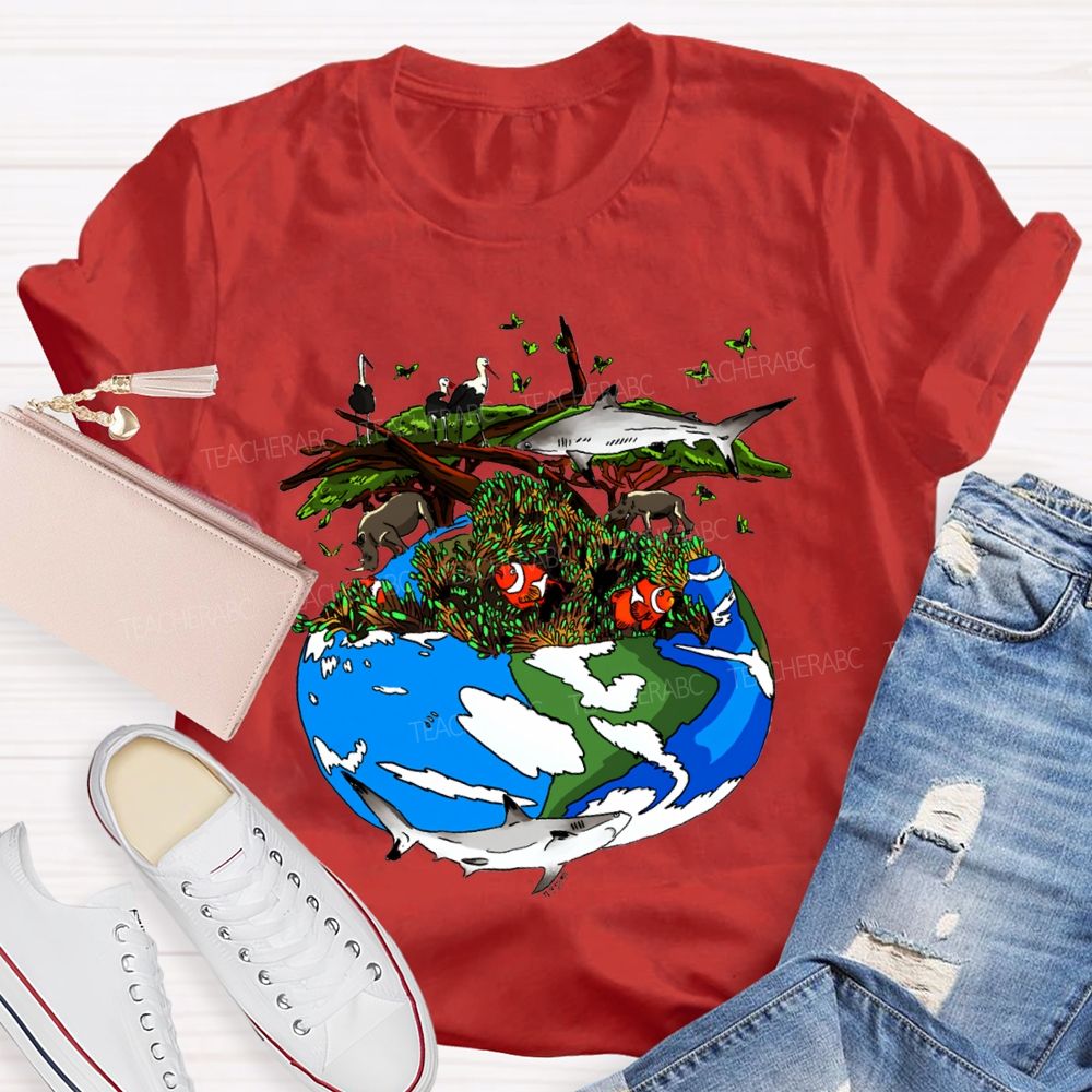 Protect The Ecological Environment Earth Day Teacher T-shirt