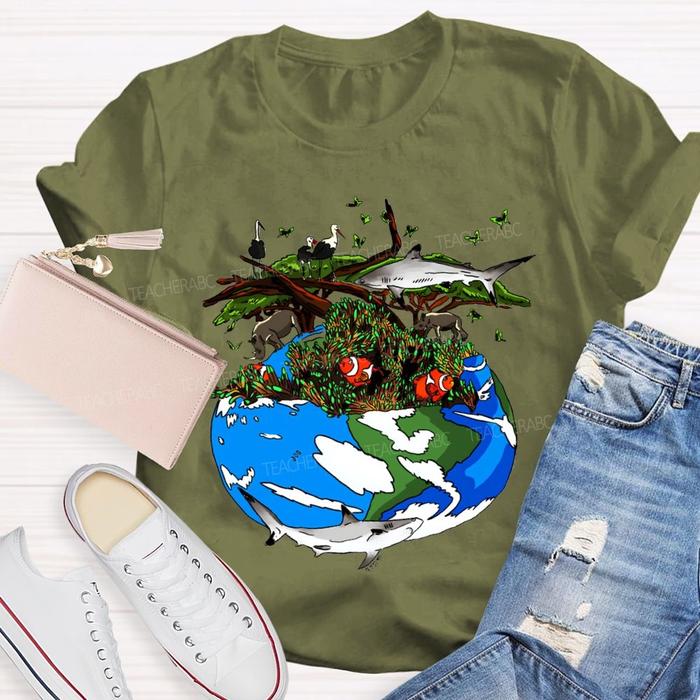 Protect The Ecological Environment Earth Day Teacher T-shirt
