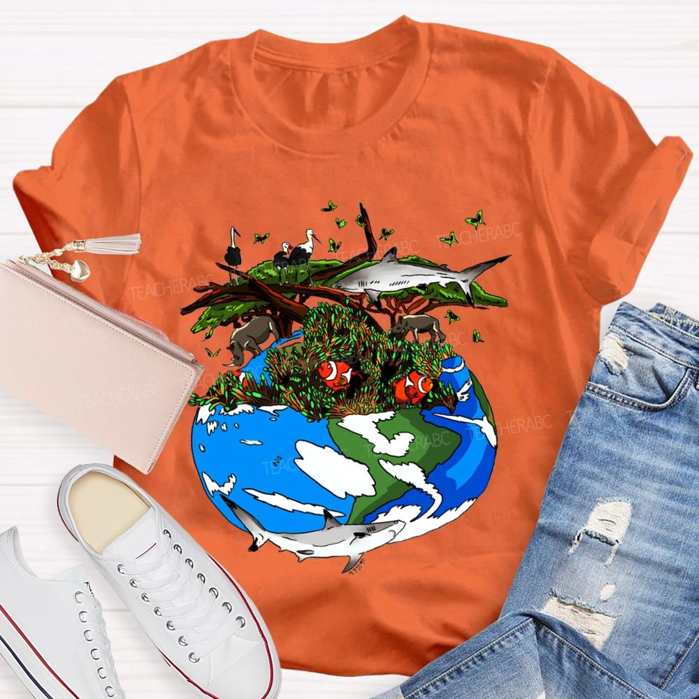 Protect The Ecological Environment Earth Day Teacher T-shirt