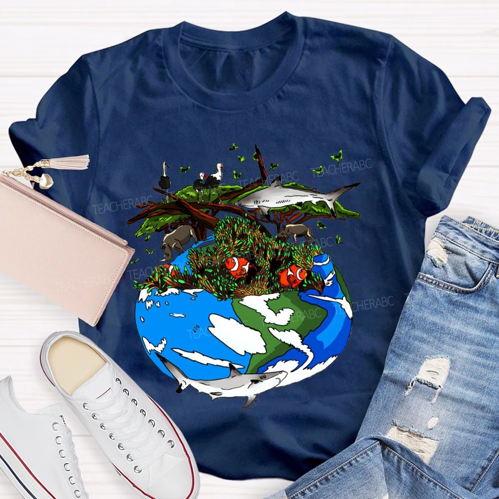 Protect The Ecological Environment Earth Day Teacher T-shirt