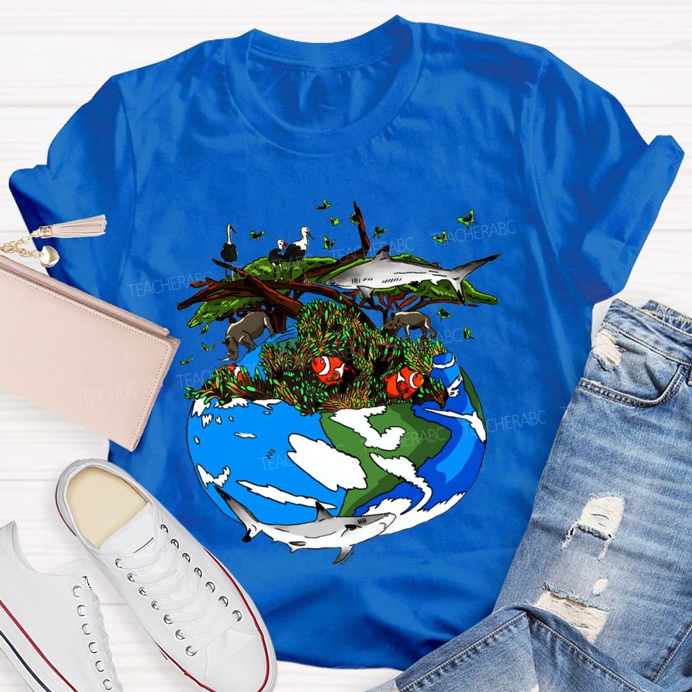 Protect The Ecological Environment Earth Day Teacher T-shirt