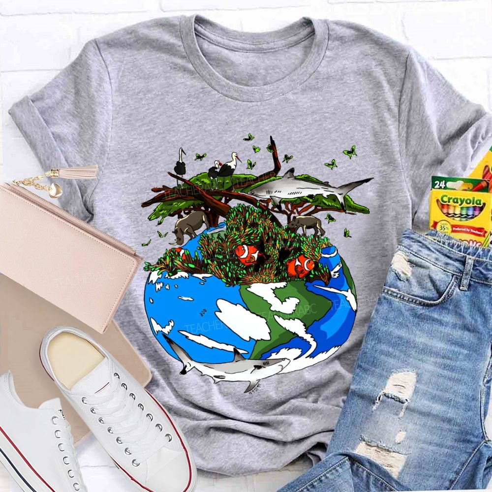 Protect The Ecological Environment Earth Day Teacher T-shirt
