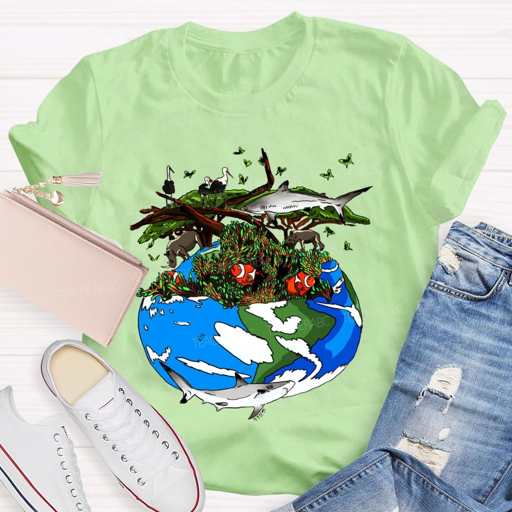 Protect The Ecological Environment Earth Day Teacher T-shirt