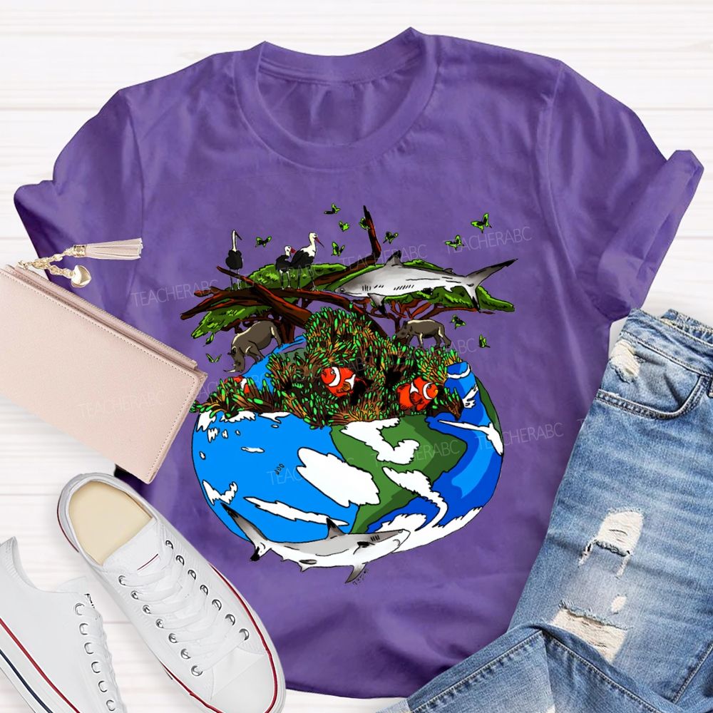 Protect The Ecological Environment Earth Day Teacher T-shirt