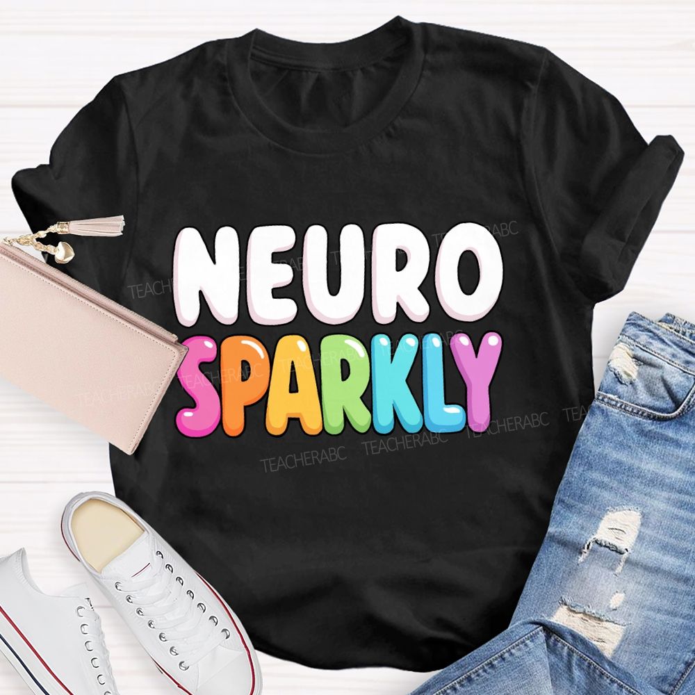 Neuro Sparkly Colorful Letter Special Education Teacher T-shirt