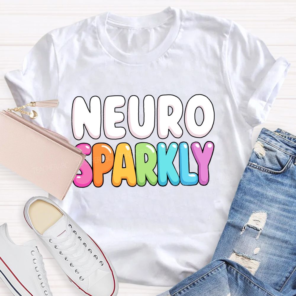 Neuro Sparkly Colorful Letter Special Education Teacher T-shirt