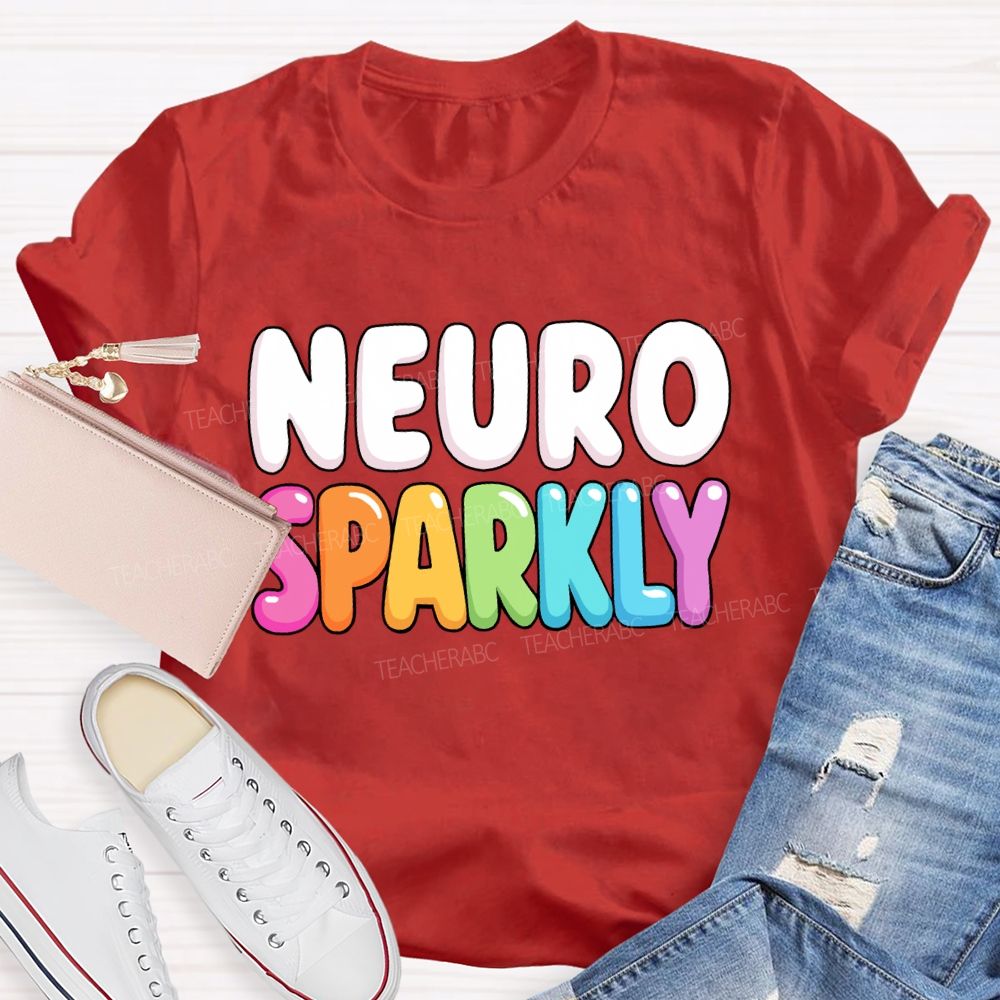 Neuro Sparkly Colorful Letter Special Education Teacher T-shirt