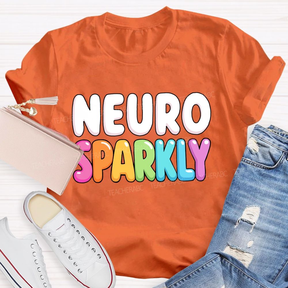 Neuro Sparkly Colorful Letter Special Education Teacher T-shirt