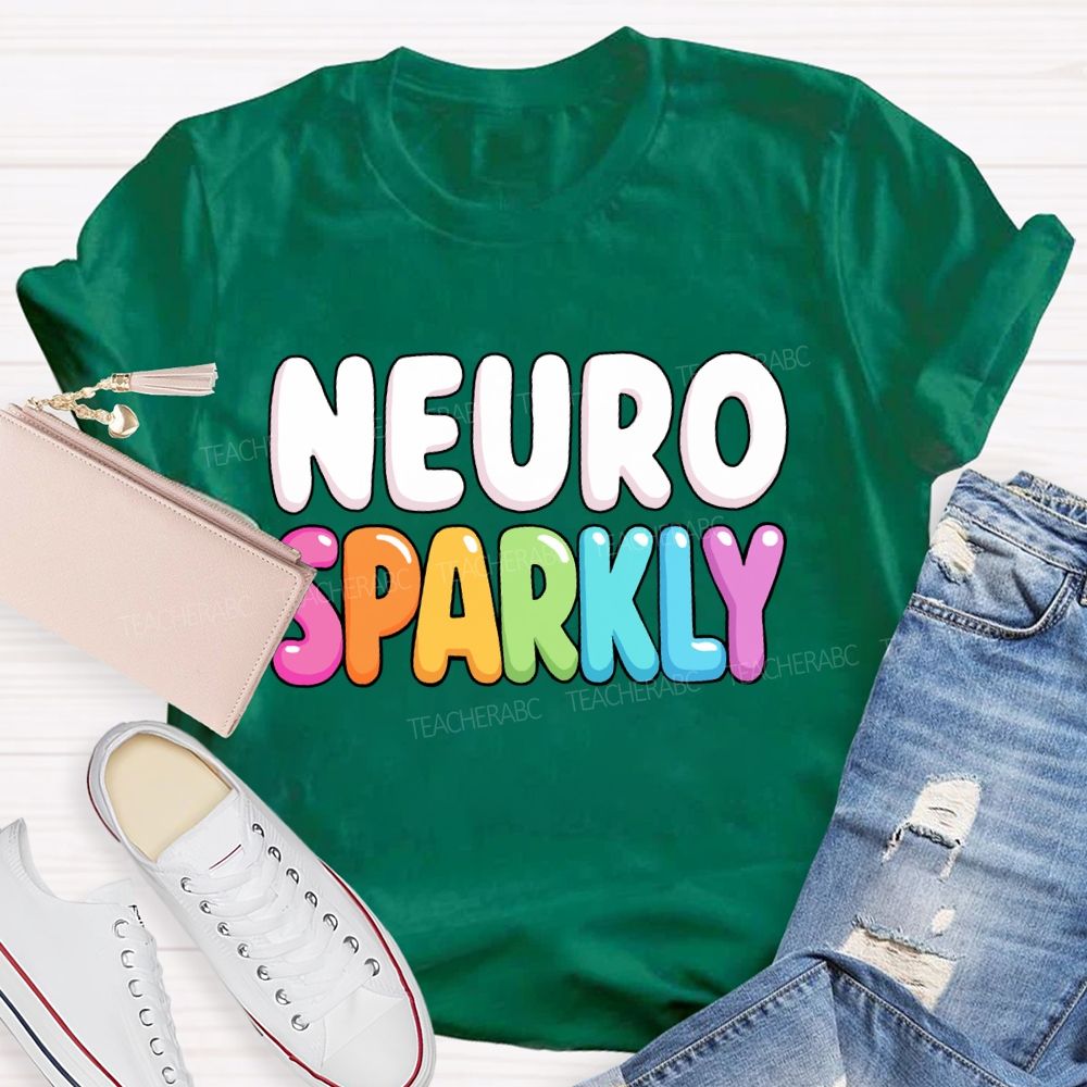 Neuro Sparkly Colorful Letter Special Education Teacher T-shirt