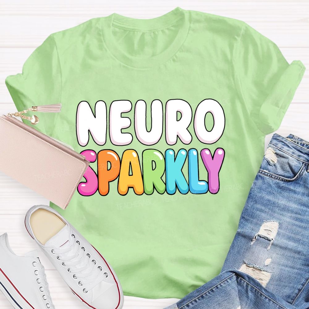 Neuro Sparkly Colorful Letter Special Education Teacher T-shirt