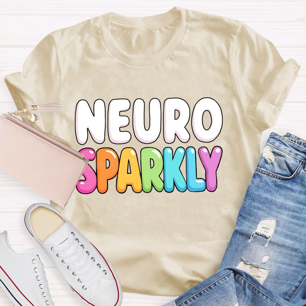 Neuro Sparkly Colorful Letter Special Education Teacher T-shirt