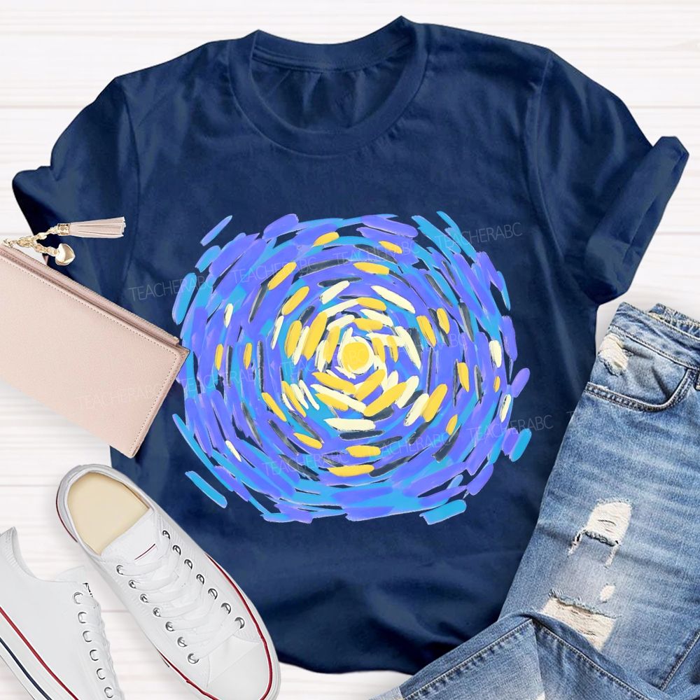 Starry Sky Art Graphics Teacher T-shirt