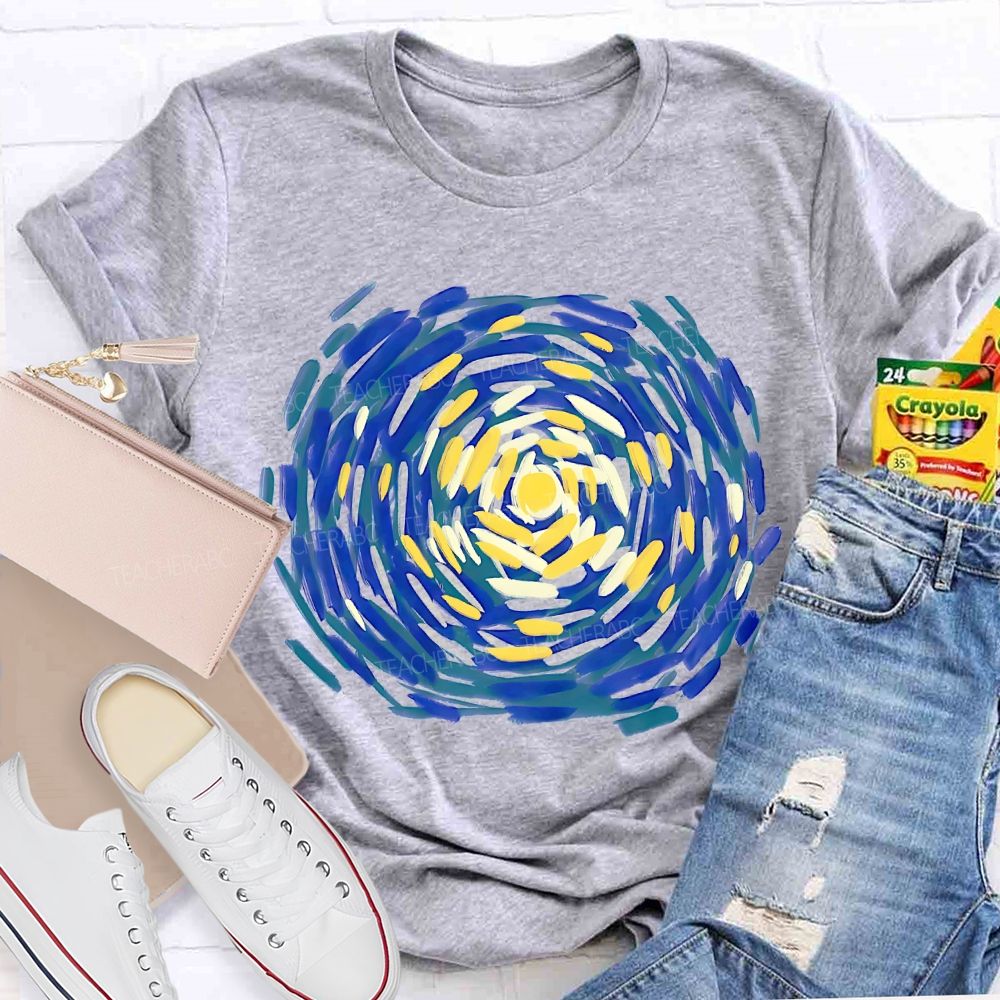 Starry Sky Art Graphics Teacher T-shirt