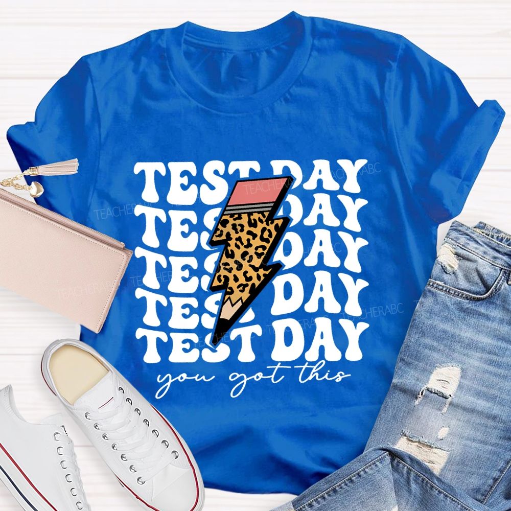 Test Day You Got This Lightning Print Teacher T-shirt