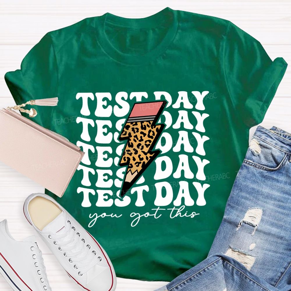 Test Day You Got This Lightning Print Teacher T-shirt