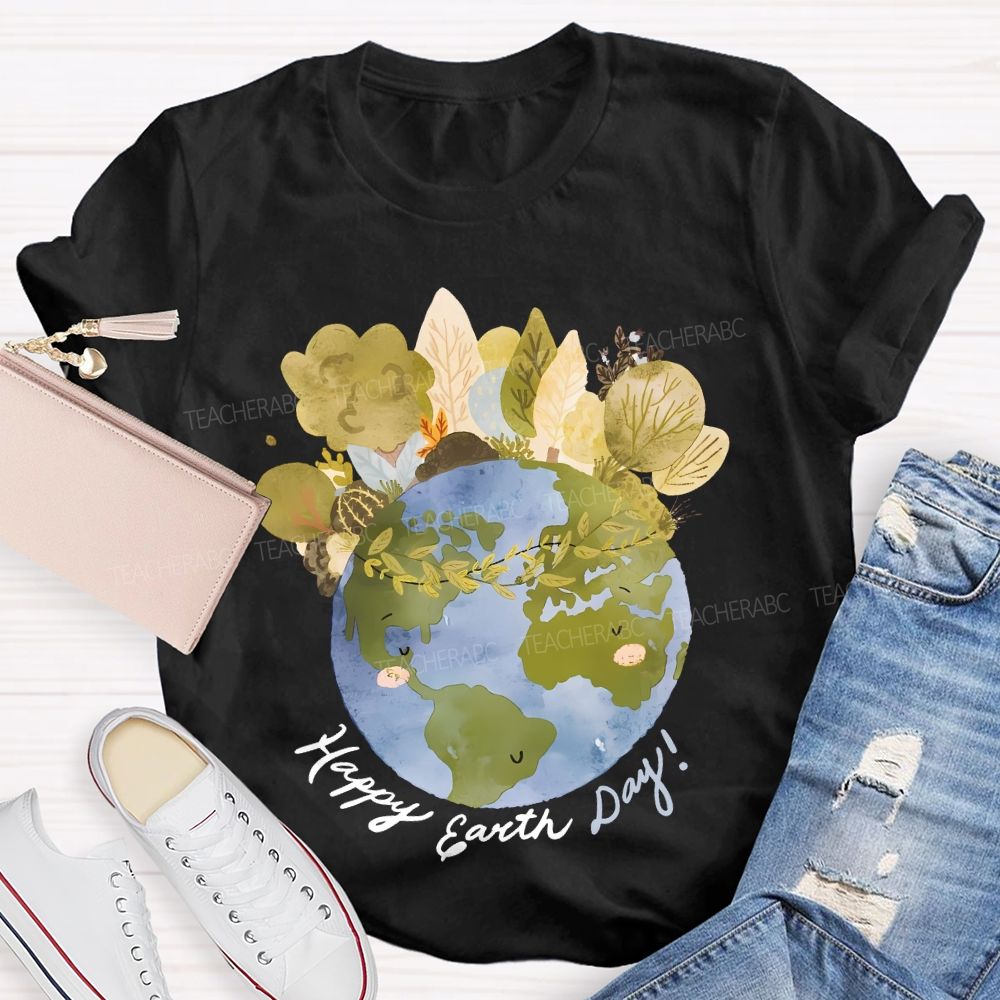 Happy Earth Day Graphics  Teacher T-shirt