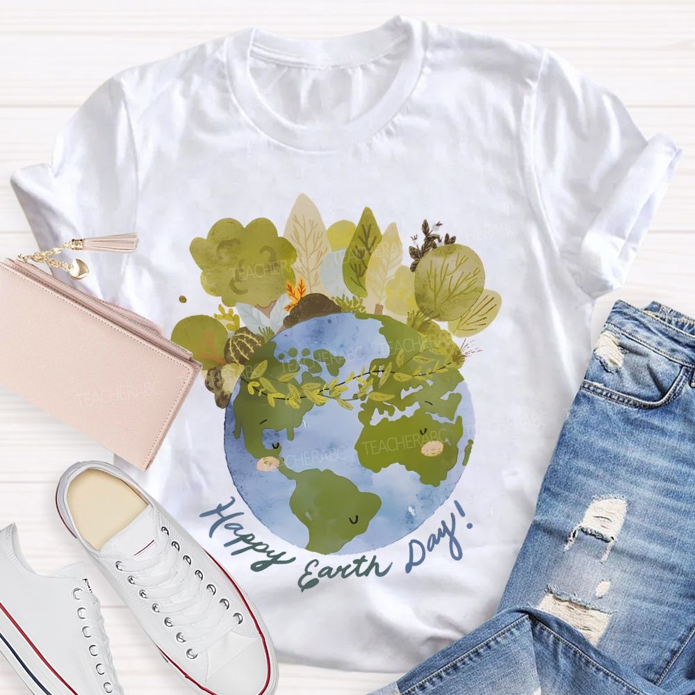 Happy Earth Day Graphics  Teacher T-shirt