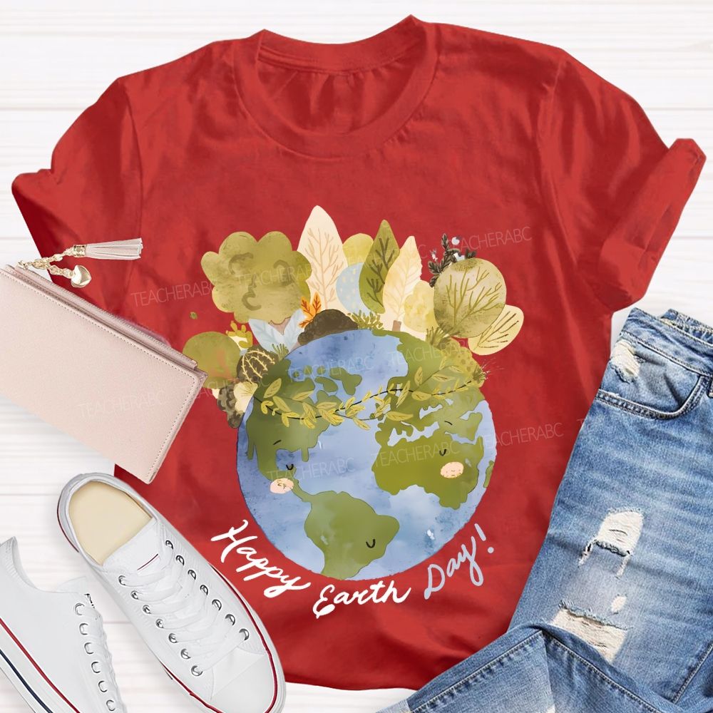 Happy Earth Day Graphics  Teacher T-shirt