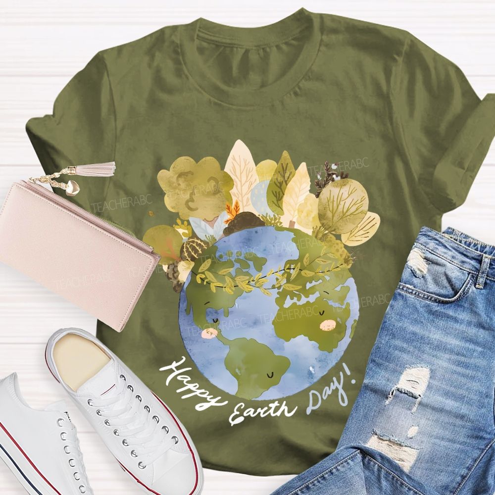 Happy Earth Day Graphics  Teacher T-shirt