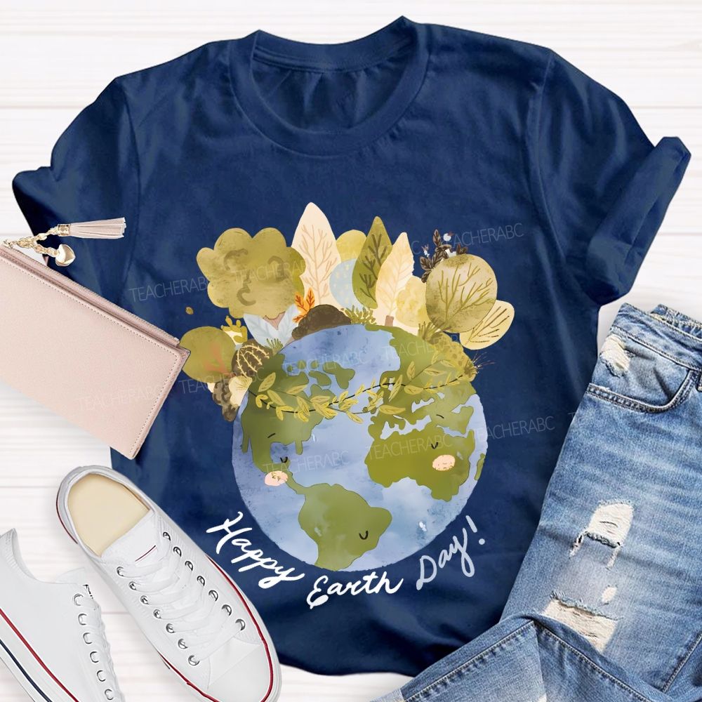Happy Earth Day Graphics  Teacher T-shirt