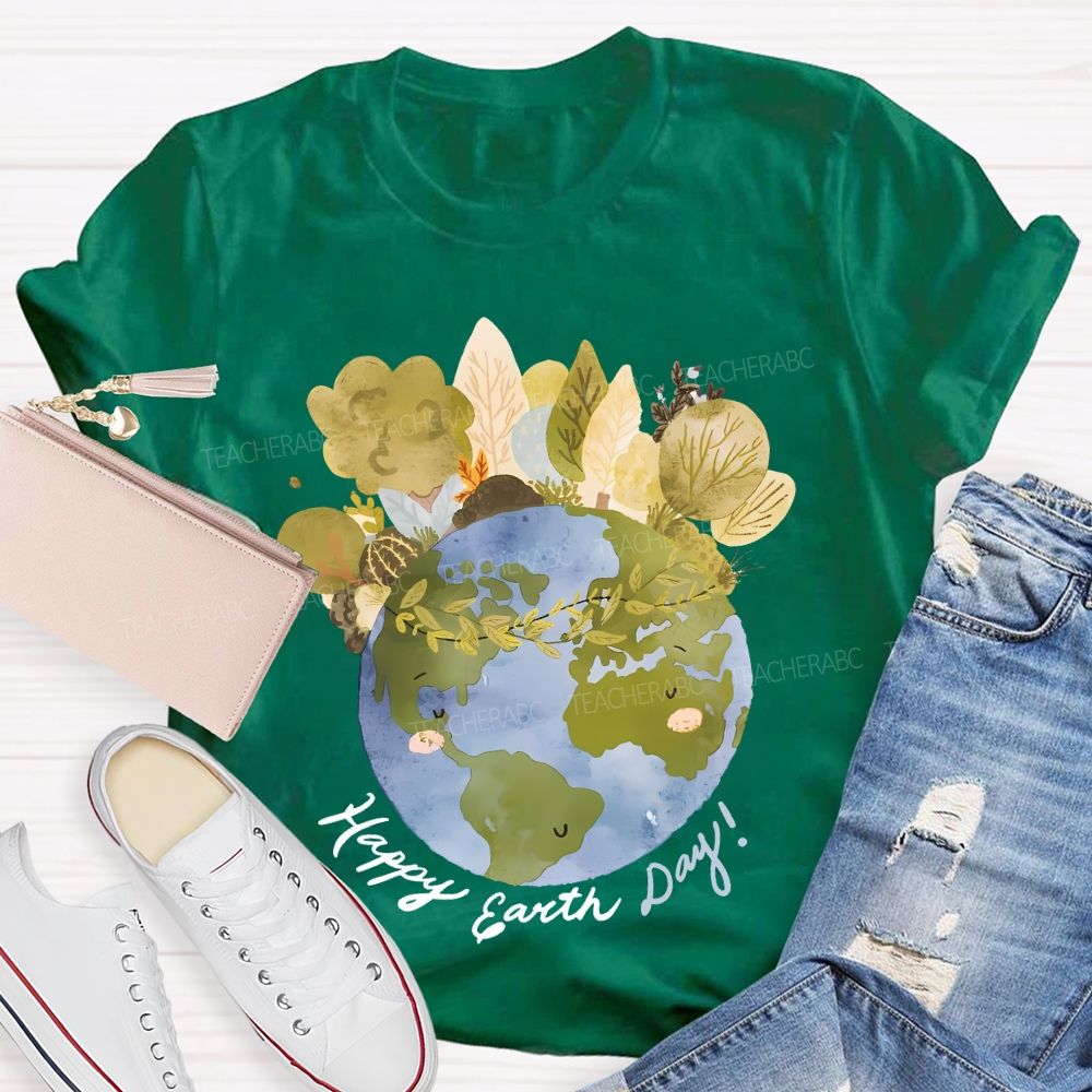 Happy Earth Day Graphics  Teacher T-shirt