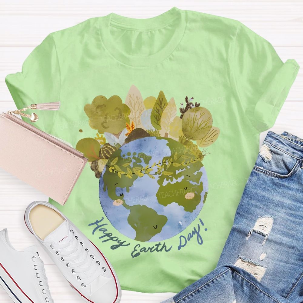 Happy Earth Day Graphics  Teacher T-shirt