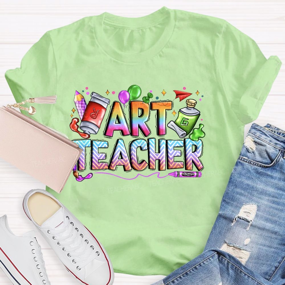 Art teacher Paint Letter Teacher T-shirt