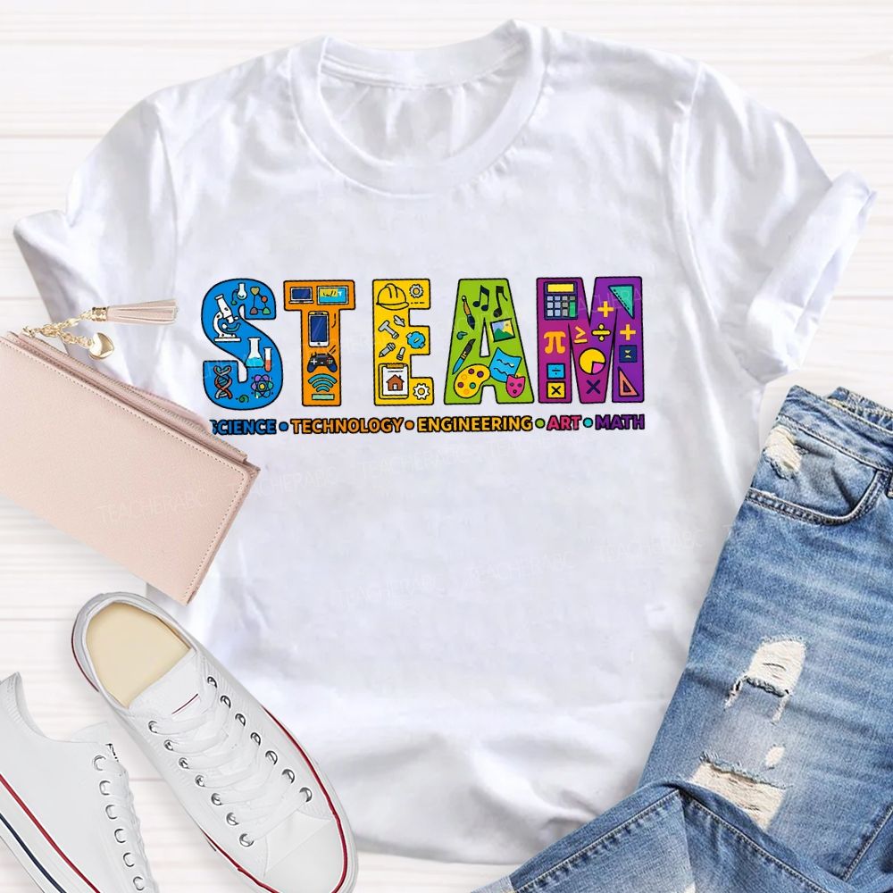 Steam Science Technology Engineering Art Math Teacher T-shirt