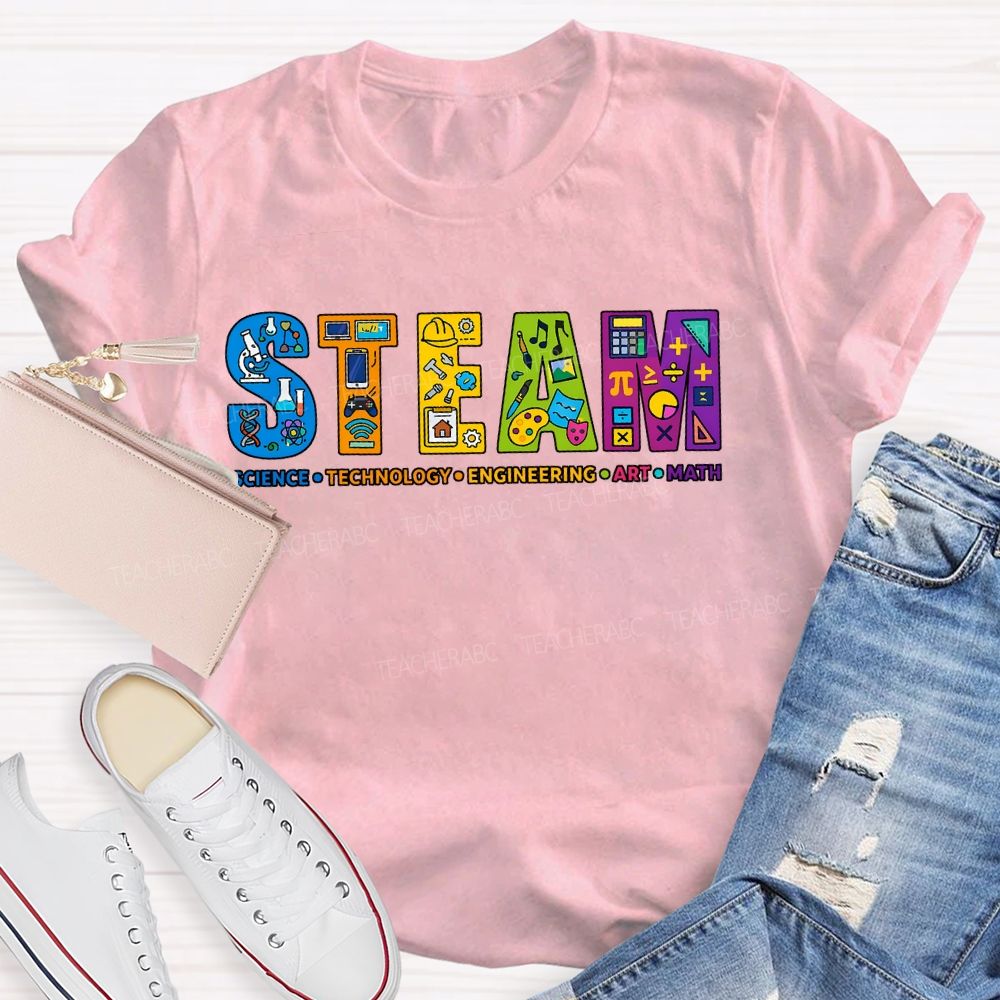 Steam Science Technology Engineering Art Math Teacher T-shirt