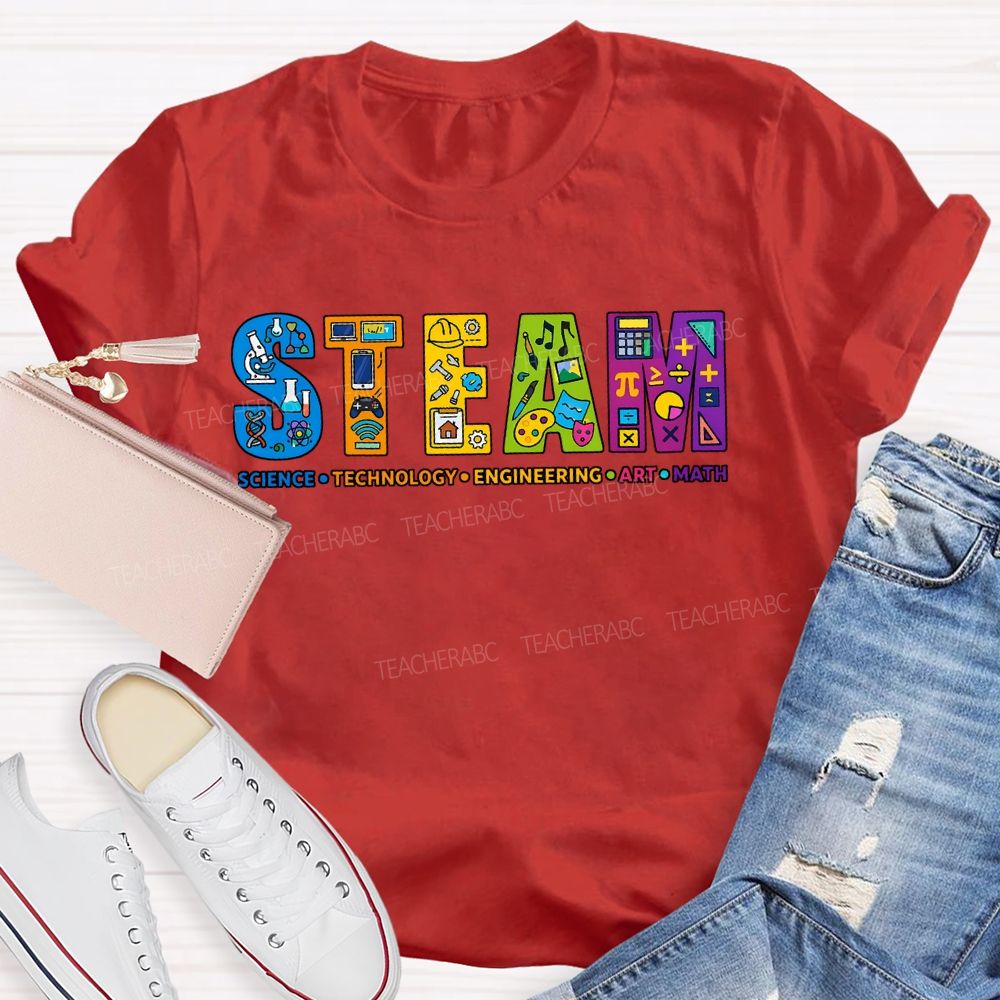 Steam Science Technology Engineering Art Math Teacher T-shirt