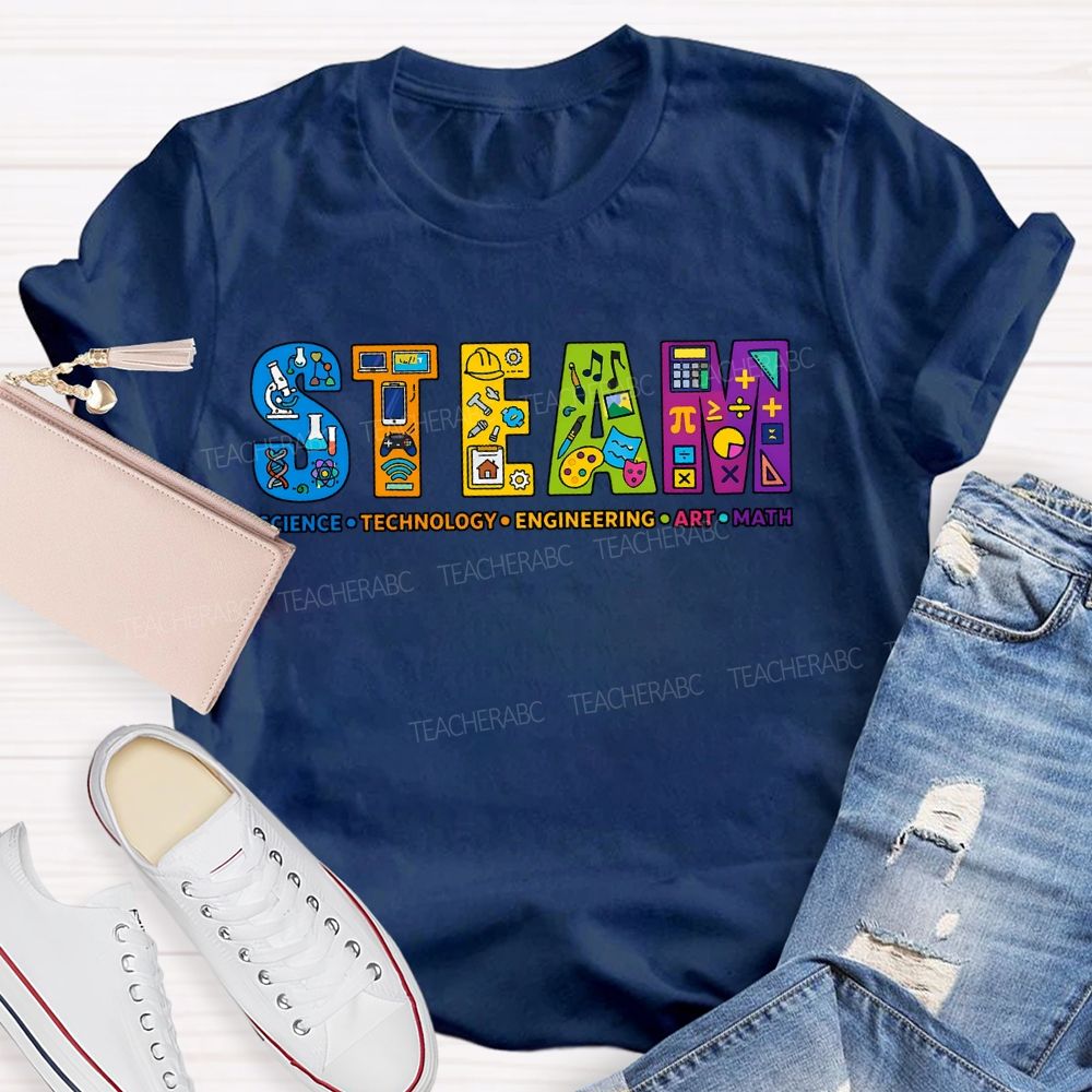 Steam Science Technology Engineering Art Math Teacher T-shirt