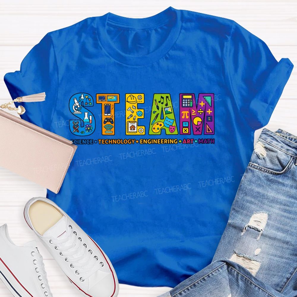 Steam Science Technology Engineering Art Math Teacher T-shirt