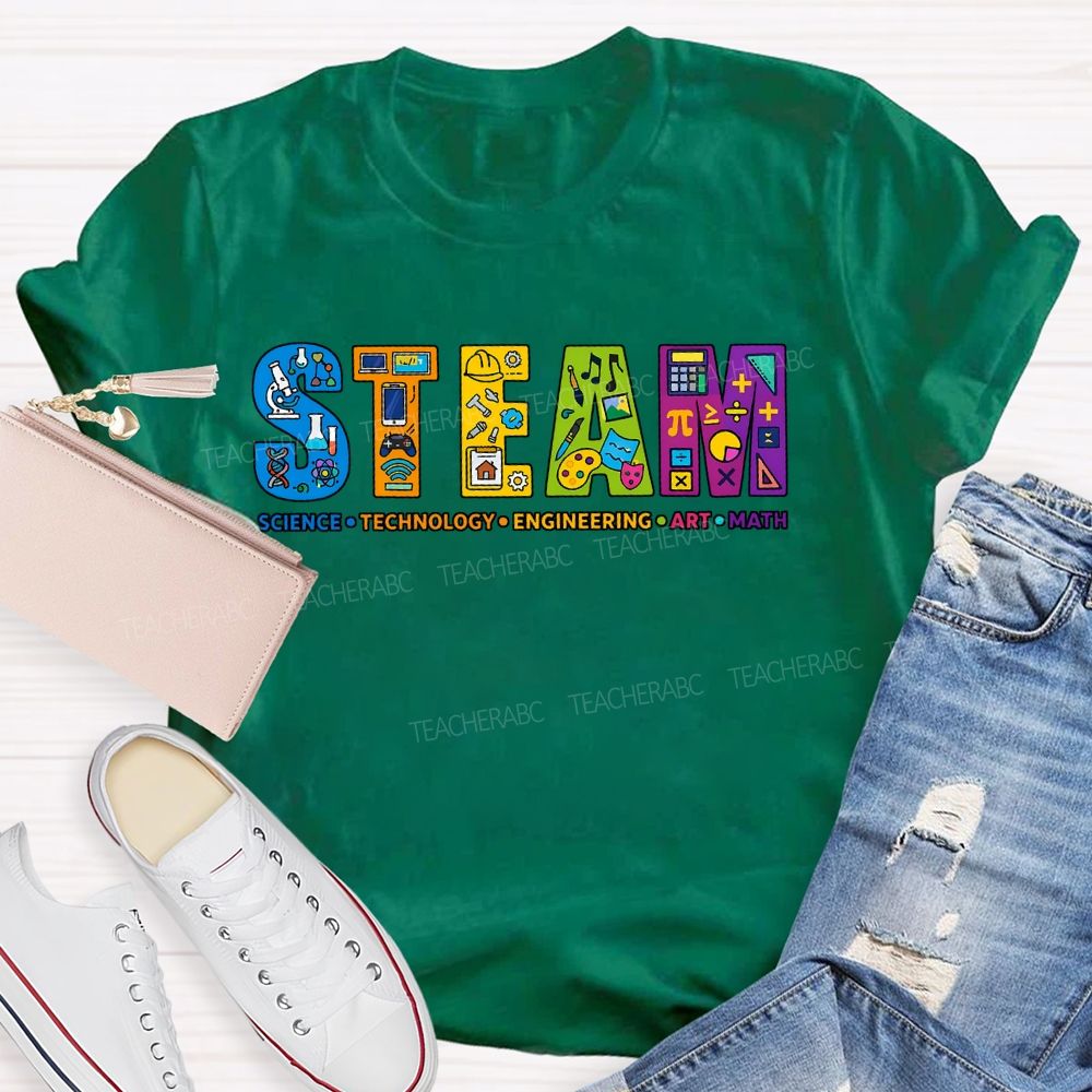 Steam Science Technology Engineering Art Math Teacher T-shirt