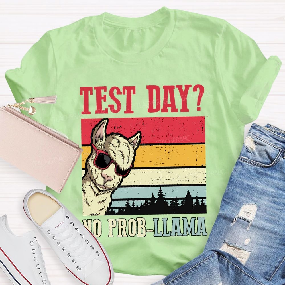 Test Day No Probllama Teacher T-shirt