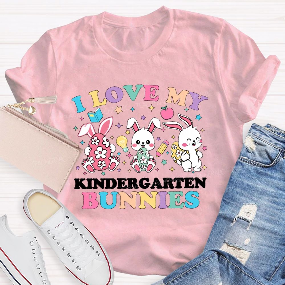 Personalized Grade L Love My Bunnies Easter Teacher T-Shirt