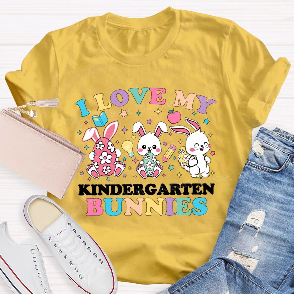 Personalized Grade L Love My Bunnies Easter Teacher T-Shirt