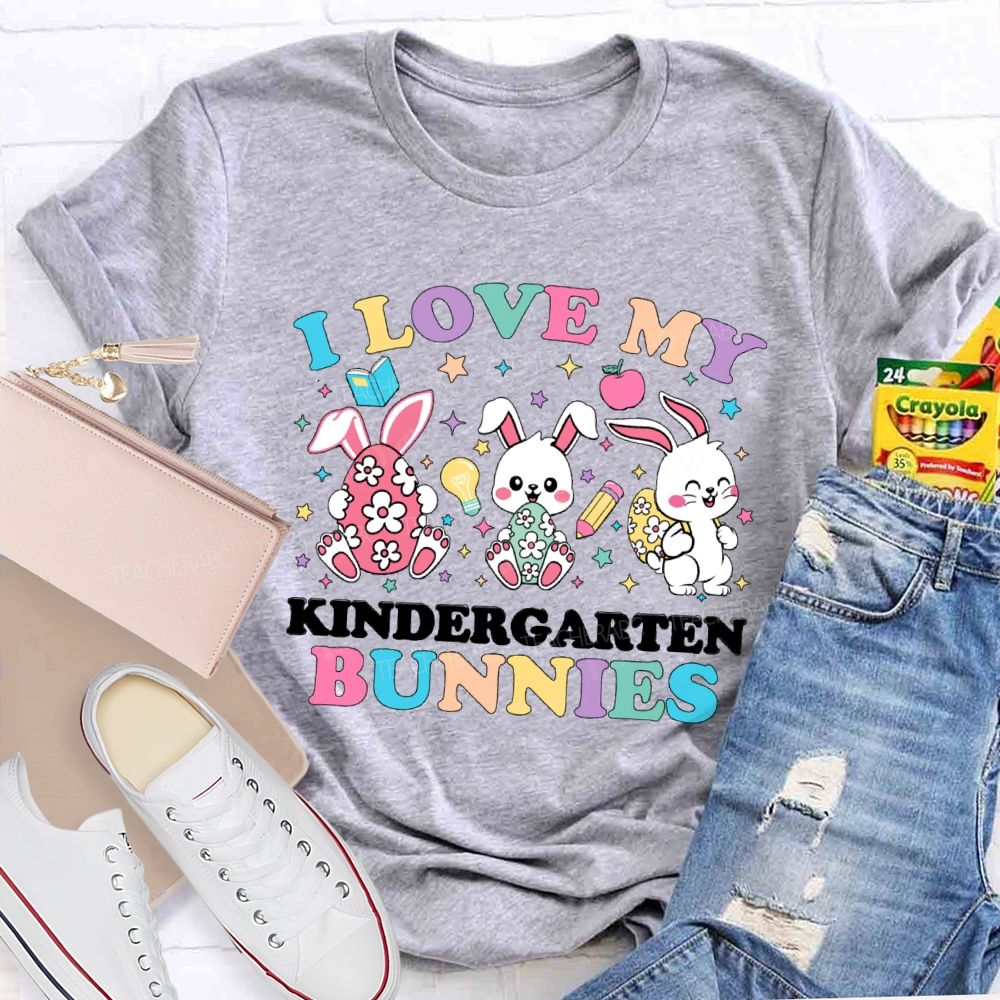 Personalized Grade L Love My Bunnies Easter Teacher T-Shirt