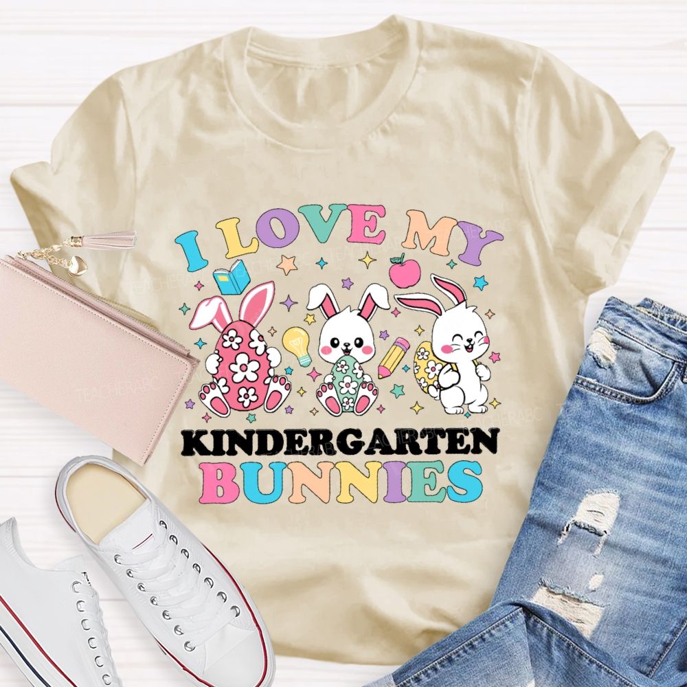 Personalized Grade L Love My Bunnies Easter Teacher T-Shirt