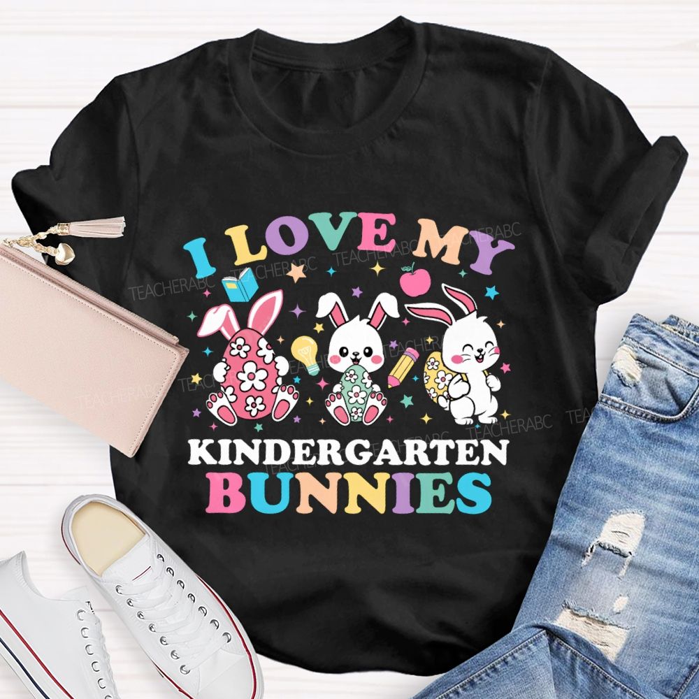 Personalized Grade L Love My Bunnies Easter Teacher T-Shirt