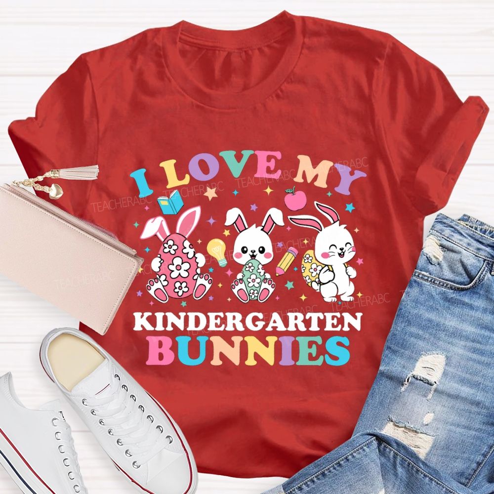 Personalized Grade L Love My Bunnies Easter Teacher T-Shirt